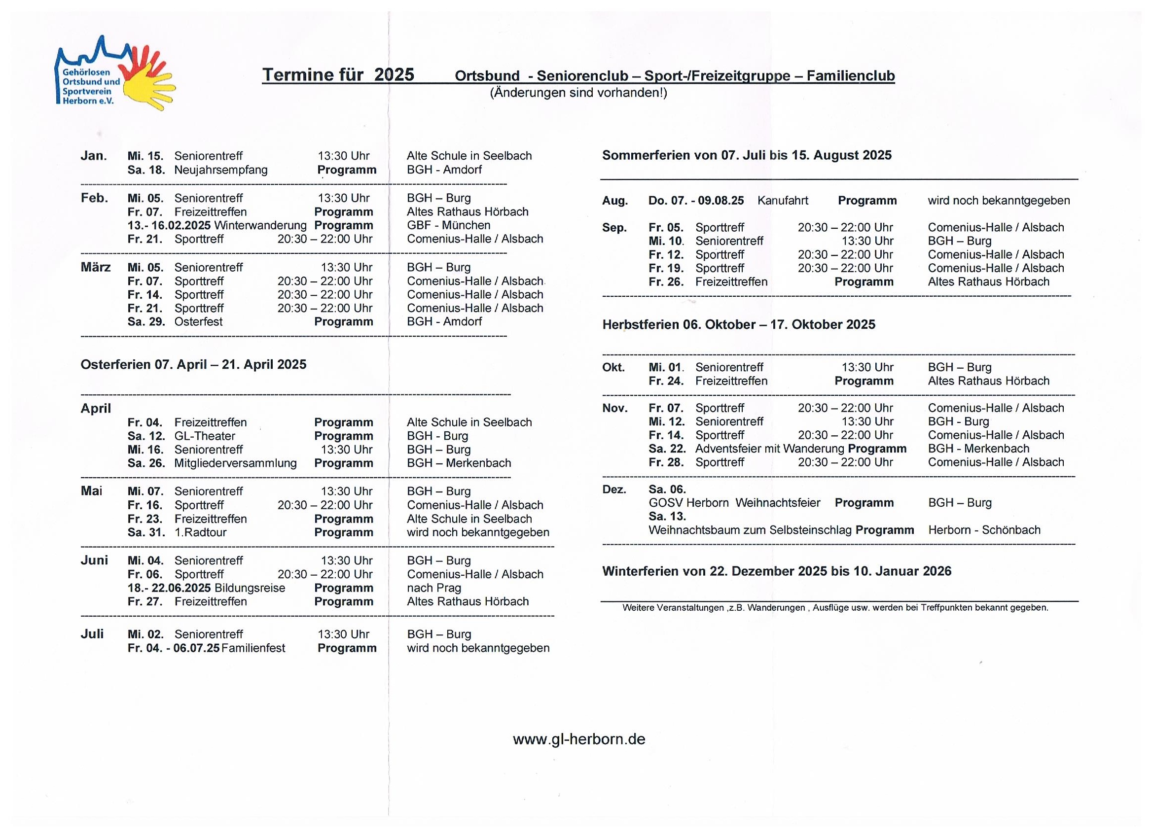 2025 01 bis 12 Kalender 2025